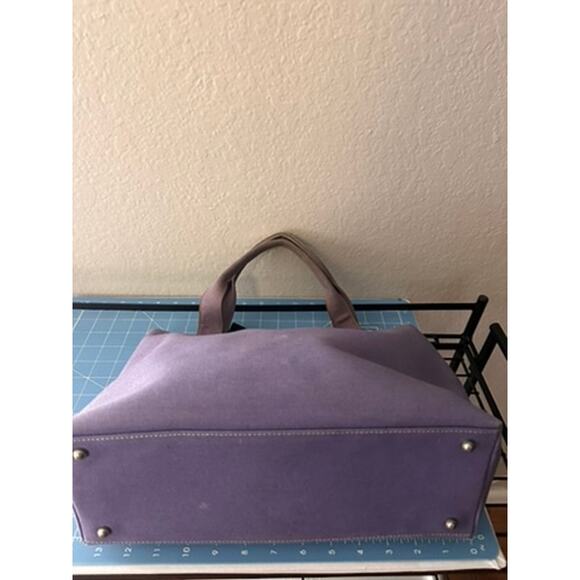 Kate Spade Purple Tote Bag | Structured Handbag with Pocket and ribbon tie top - Picture 5 of 10